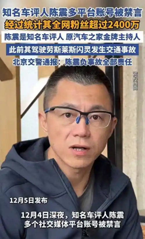 陈震被全网封禁引热议,小号回应曝光过往屡次违规真相